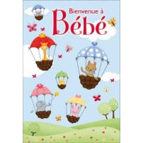 CARNET HE : Animaux en parachute fond bleu