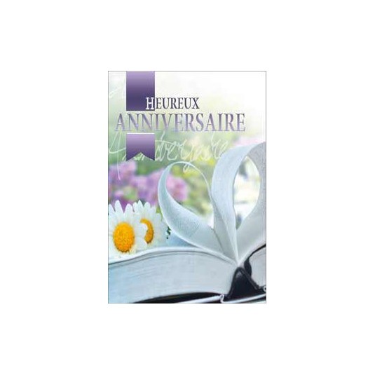 Carte Double Anniversaire Livre ouvert