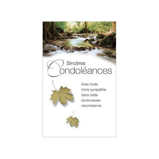 Mini Carte Double Condol&eacute;ances Torrent dans sous bois