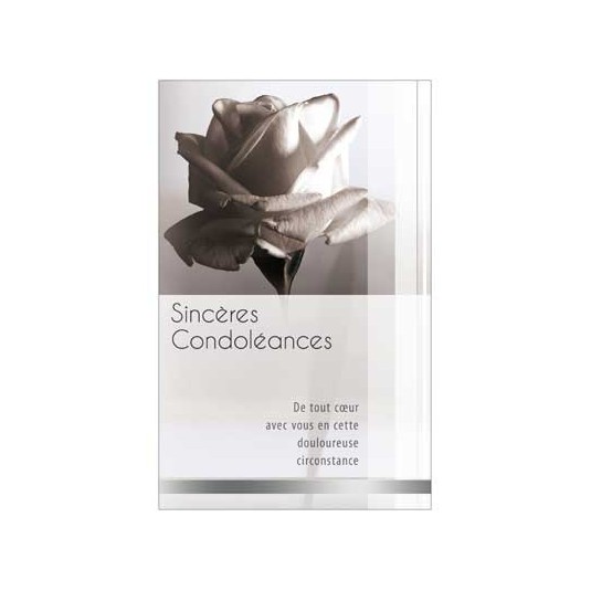 Mini Carte Double Condol&eacute;ances Rose