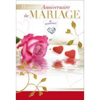 CARNET HAM : Rose et deux petits coeurs rouge