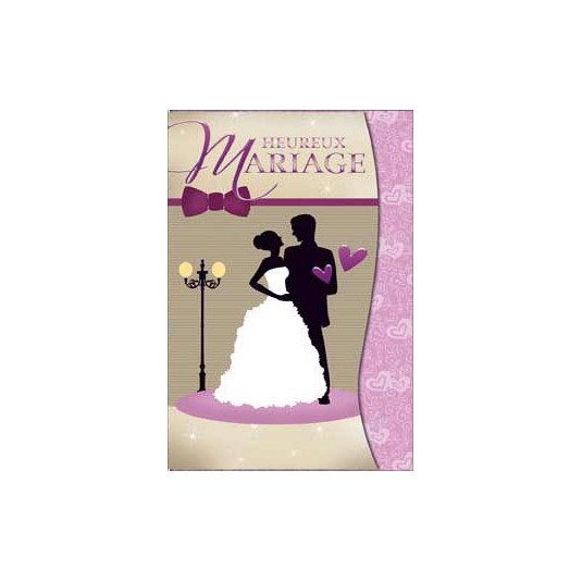Carte Double Mariage Couple dansant d&eacute;ssin&eacute;