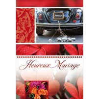 CARNET HM : Arri&egrave;re de voiture noire, fleurs orange