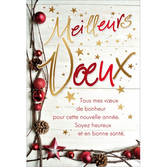 CARTE DOUBLE Meilleurs V&oelig;ux Tous mes voeux de...