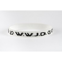 Bracelet WWJD blanc taille unique silicone largeur 1cm