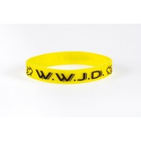 Bracelet WWJD jaune taille unique silicone largeur 1cm