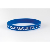 Bracelet WWJD bleu taille unique silicone largeur 1cm