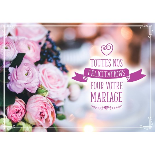 Carte Double Mariage Bouquet de mariée