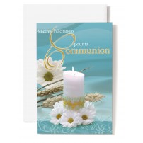 CARNET COM : Bougie dans couronne de marguerites