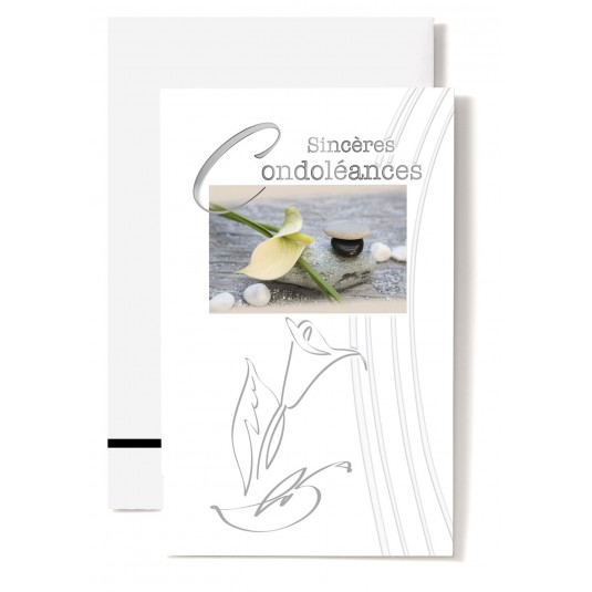 Mignonnettes Condol&eacute;ances Arum sur galets