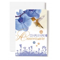 CARNET HA : Colibri, orchid&eacute;e bleue
