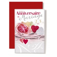 CARNET HAM : Roses rose et coeurs rouge et dor&eacute;