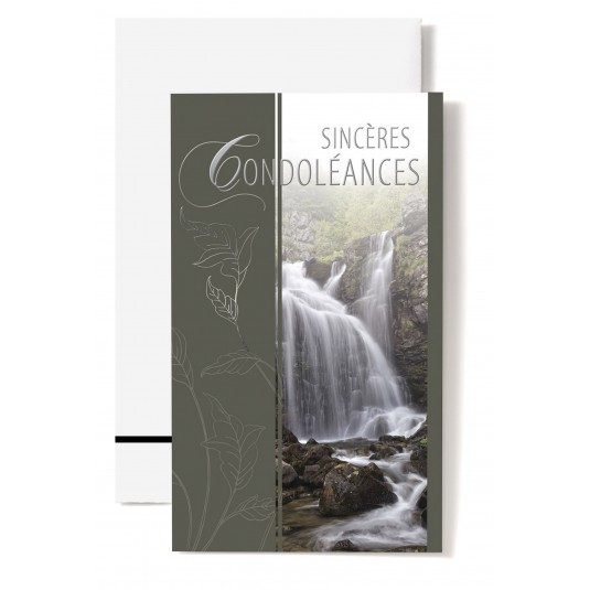 Carte Double Condol&eacute;ances Cascade