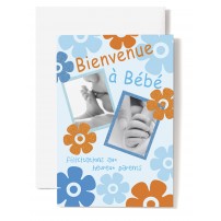 CARNET HE : Pieds et mains b&eacute;b&eacute; ds cadre, fond bleu