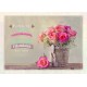 CARTE PENSEE : Bouquet de roses dans un pot