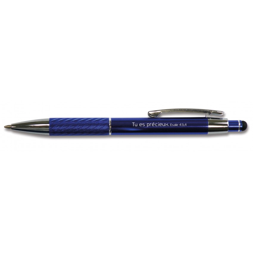 Stylo métal/aluminium bleu Samuel, boîte carton