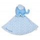Doudou éléphant bleu "Dieu te garde"