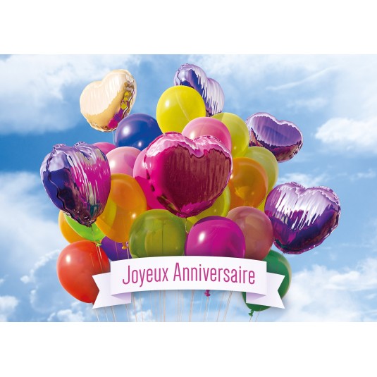 Carte Avec Message Bouquet de ballons de baudruche (JA)