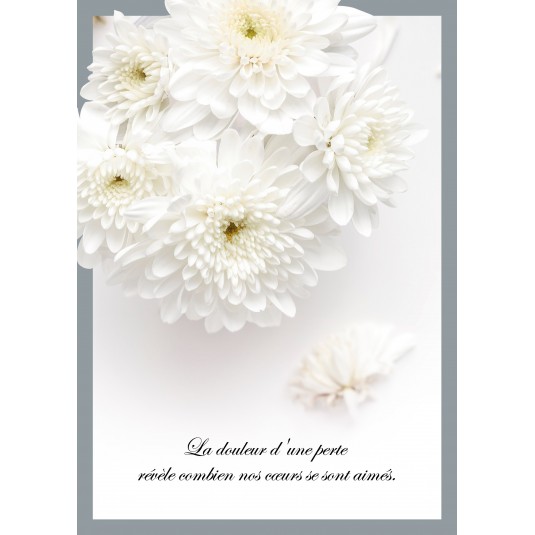 Carte Avec Message Bouquet de fleurs blanches