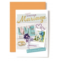 CARNET HM : Love,bouquet bleu,blanc et vert