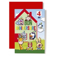 CARNET HA : Maison rouge et verte,chat,chien...