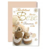 CARNET HE : Chausson beige et marron,&eacute;criture orange