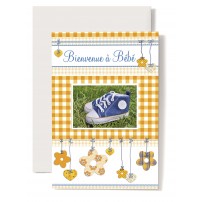 CARNET HE : Basket jeans,cadre vichy orange