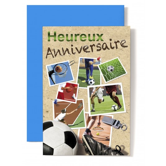 Carte Double Anniversaire Photo diverses sport