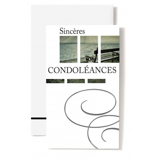 Mignonnettes Condol&eacute;ances banc face &agrave; la mer en 3 parties