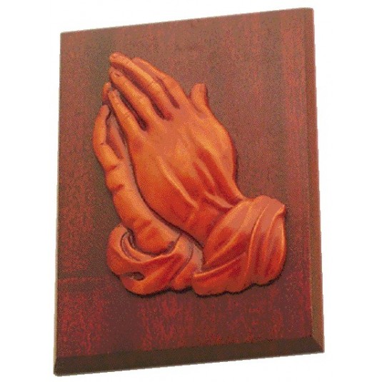 Mains qui prient en bois