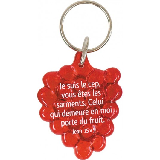 Porte-clé grappe de raisin rouge