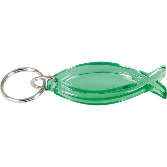 Porte clés poisson plat vert