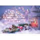 CARTE FA : Lanterne et décorations de Noël sur fond mauve