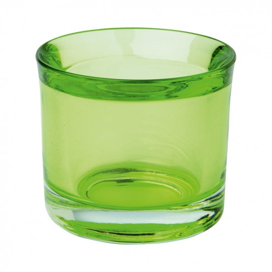 Bougeoir transparent vert