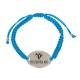 Bracelet tressé turquoise, médaillon « Précieux pour Dieu »