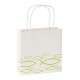 Sac cadeau en papier blanc Ichtus vert