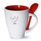 Mug avec cuillère Colombe intérieur rouge "Je vous donne ma paix"