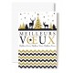 CARTE DOUBLE Meilleurs Vœux 2 Cerfs, sapin, étoiles