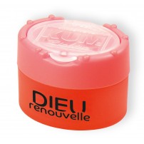 Taille-crayon orange fluo « Dieu renouvelle »