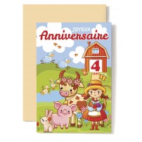 CARNET HA : Fillette,lapin,cochon,vache