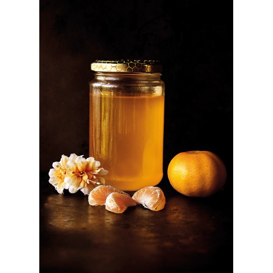 Carte Sans Texte Pot de miel, fleurs et mandarine