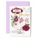 Carte Double Anniversaire De Mariage Coeurs, colombes, rose rouge.