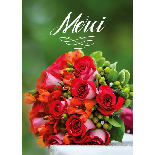 Mini Carte Bouquet de roses(Merci)