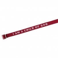 Bracelet tissé "I am a child of God" bordeaux