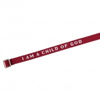 Bracelet tissé "I am a child of God" bordeaux