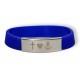 Bracelet silicone et métal - Foi, Amour, Espoir - Bleu