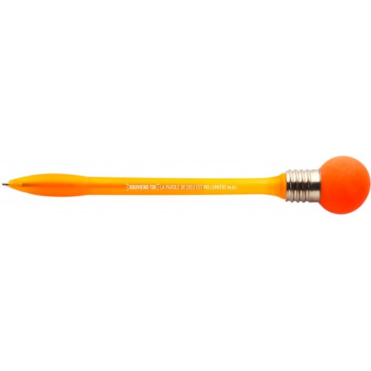 Stylo à bille avec globe clignotant orange Melchior