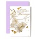 Carte Double Anniversaire De Mariage Papillons sur fond de roses blanches