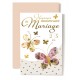 Carte Double Anniversaire De Mariage 2 papillons sur fond de roses