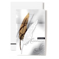 Mini Carte Double Roseaux dans feuille s&eacute;pia